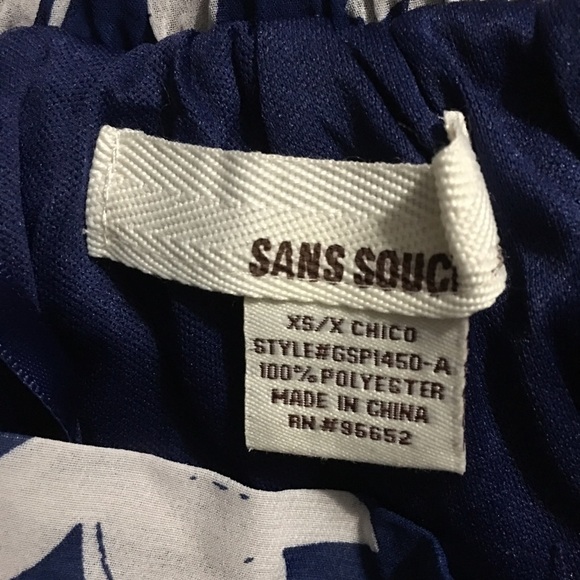 Sans Souci Blue Floral Sheer Wide Leg Pants - Picture 5 of 5